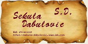 Sekula Dabulović vizit kartica